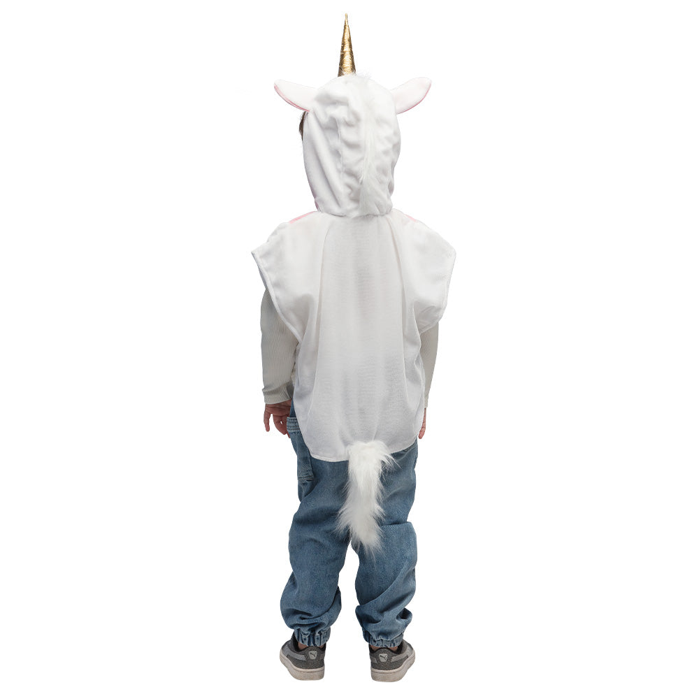 Déguisement Licorne Enfant - Capuche et Cape Rose et Blanc