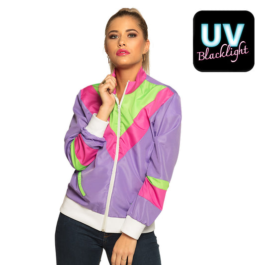 Veste Années 80 Fluo Néon Violet Rose Vert Déguisement