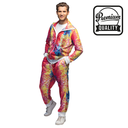 Combinaison Disco Paillettes Hologramme Arc-en-Ciel Adulte