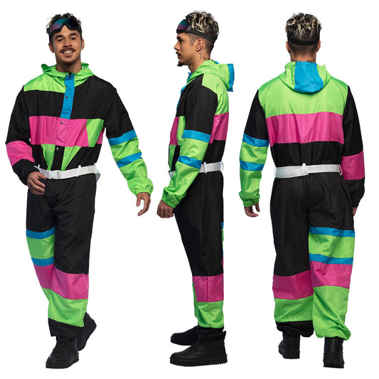 Combinaison Ski Rétro Fluo Années 80 - Déguisement Adulte