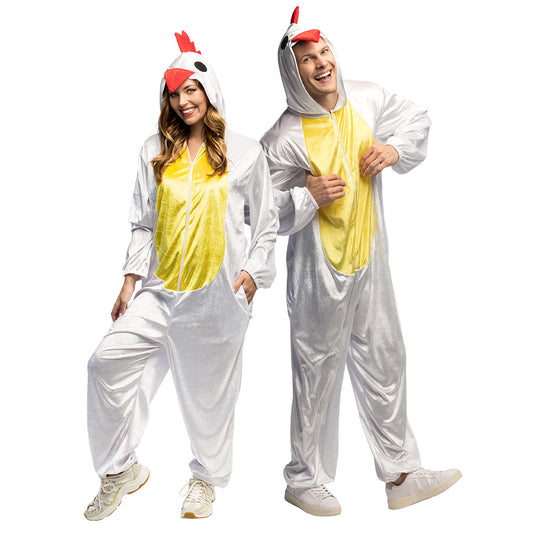 Déguisement Poule Blanc Jaune Adulte - Onesie Complet