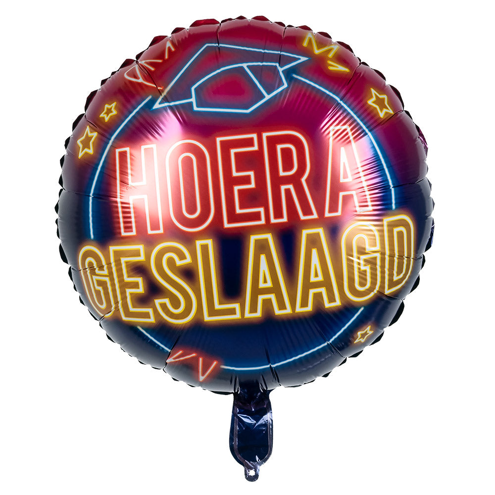 Ballon Hélium Néon Hoera Geslaagd - Félicitations