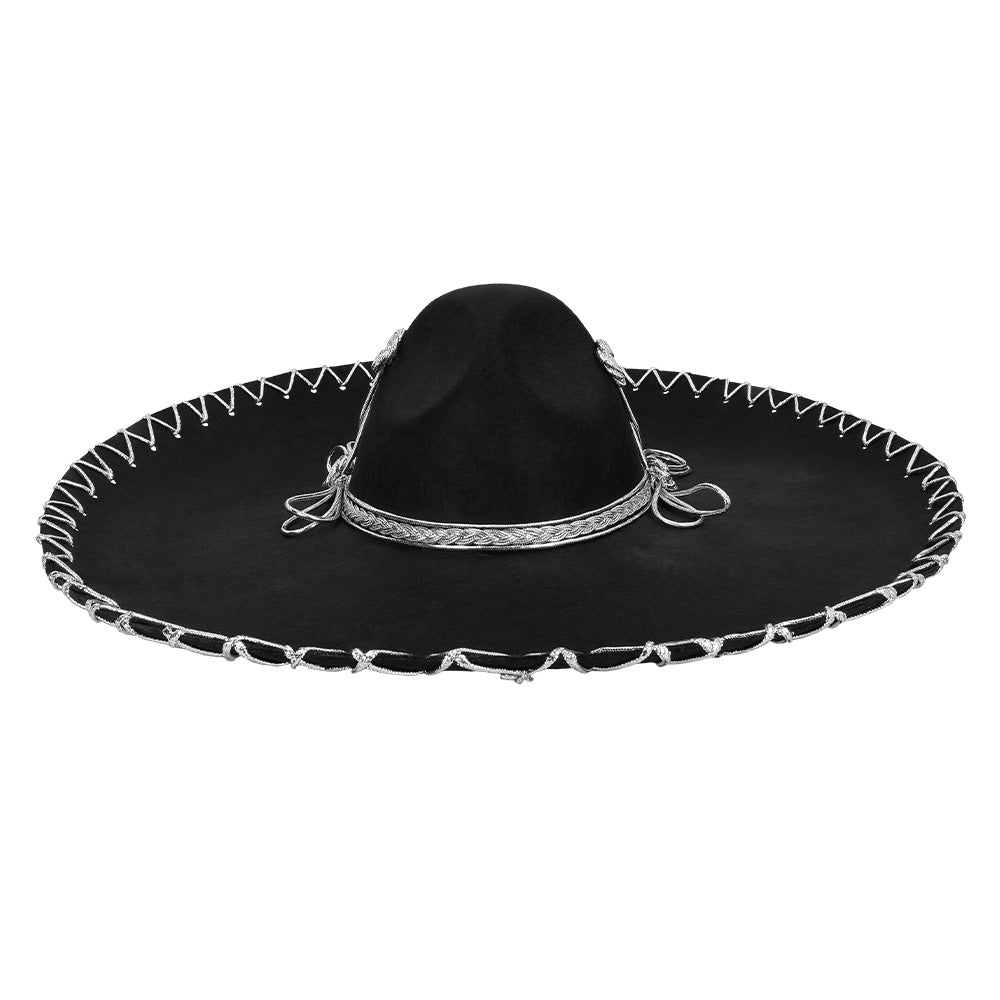 Grand Sombrero Mexicain Noir - Chapeau Fiesta Adulte