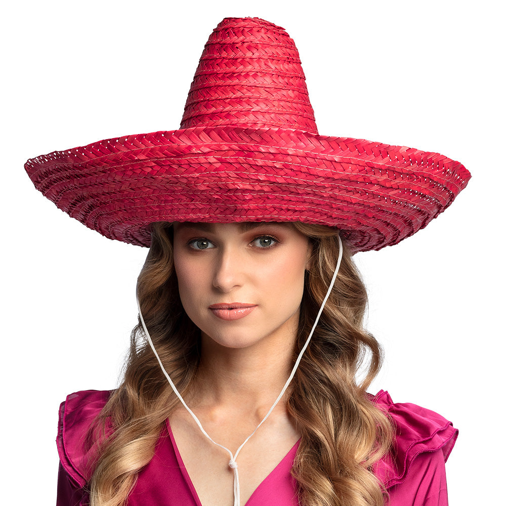 Sombrero Géant Rouge - Chapeau Mexicain Authentique XXL