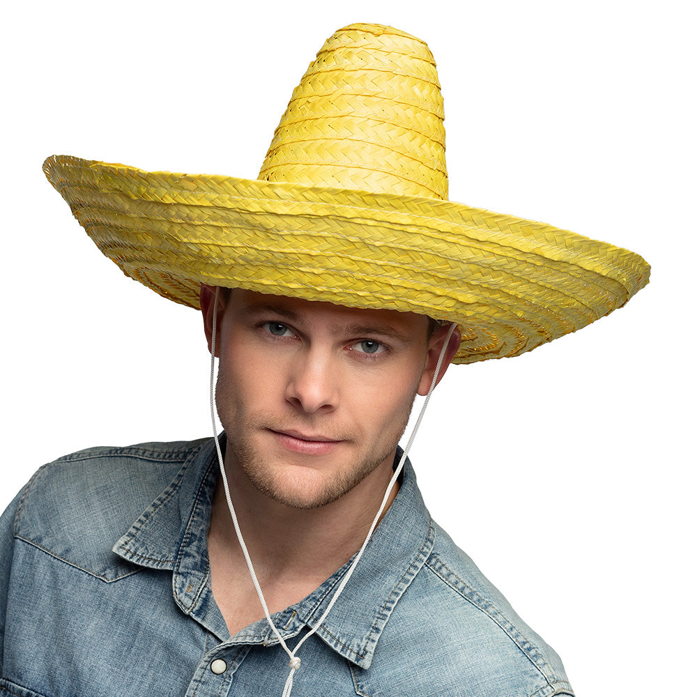 Sombrero Géant Jaune Paille - Chapeau Mexicain XXL