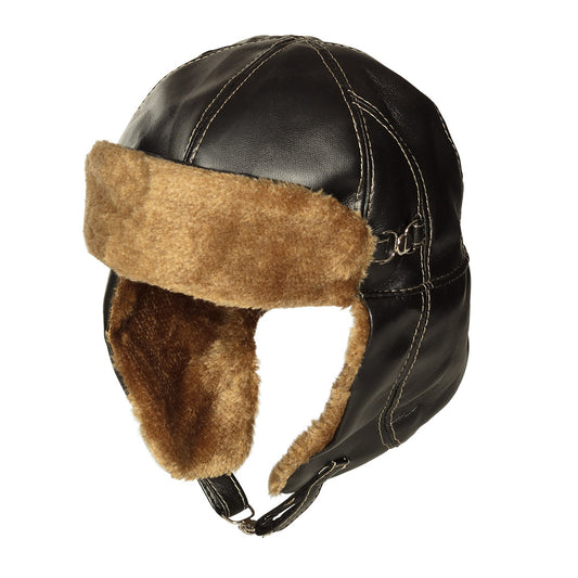 Bonnet Aviateur Noir et Marron - Déguisement Pilote Années 20