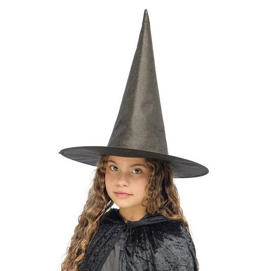 Chapeau de Sorcière Pointu Gris Enfant Halloween
