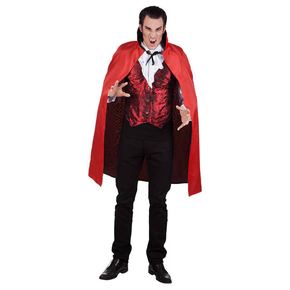 Costume Vampire Gothique avec Cape Rouge et Noir Adulte