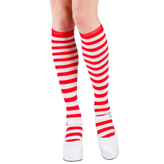 Chaussettes Rayées Rouge et Blanc - Accessoire Déguisement