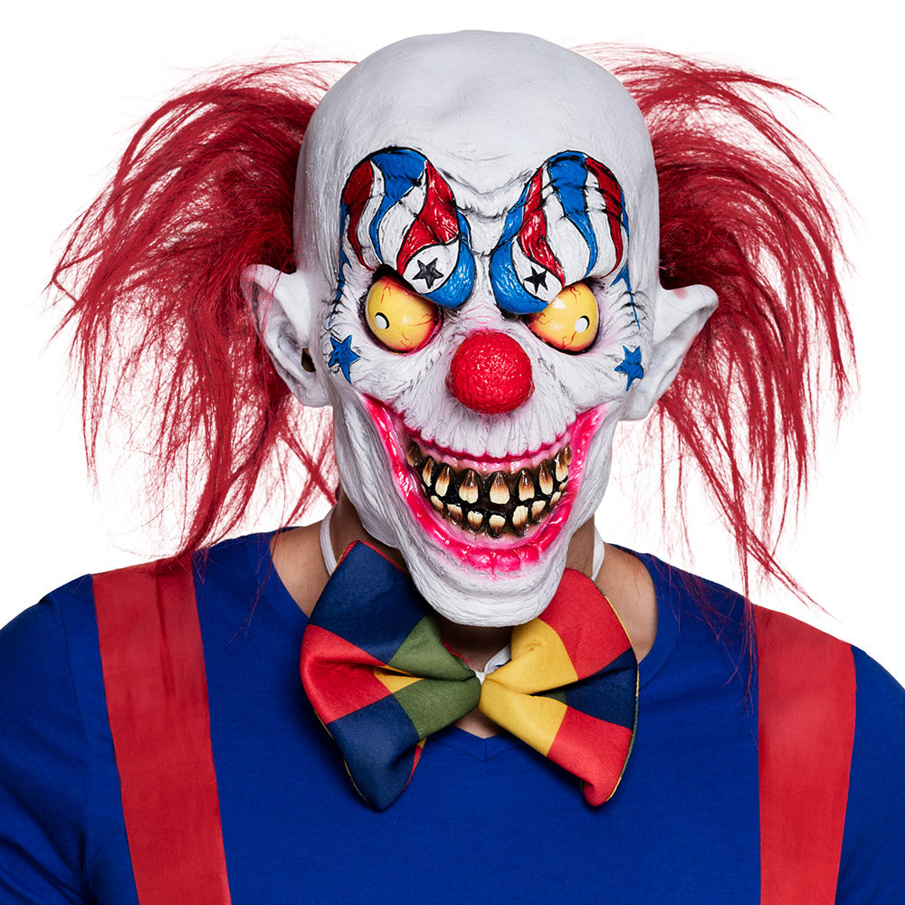 Masque Clown Terrifiant - Cheveux Rouges et Maquillage Effrayant