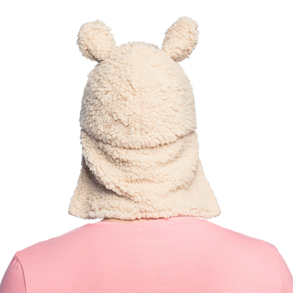 Bonnet Lama Peluche Blanc - Déguisement Adulte Rigolo