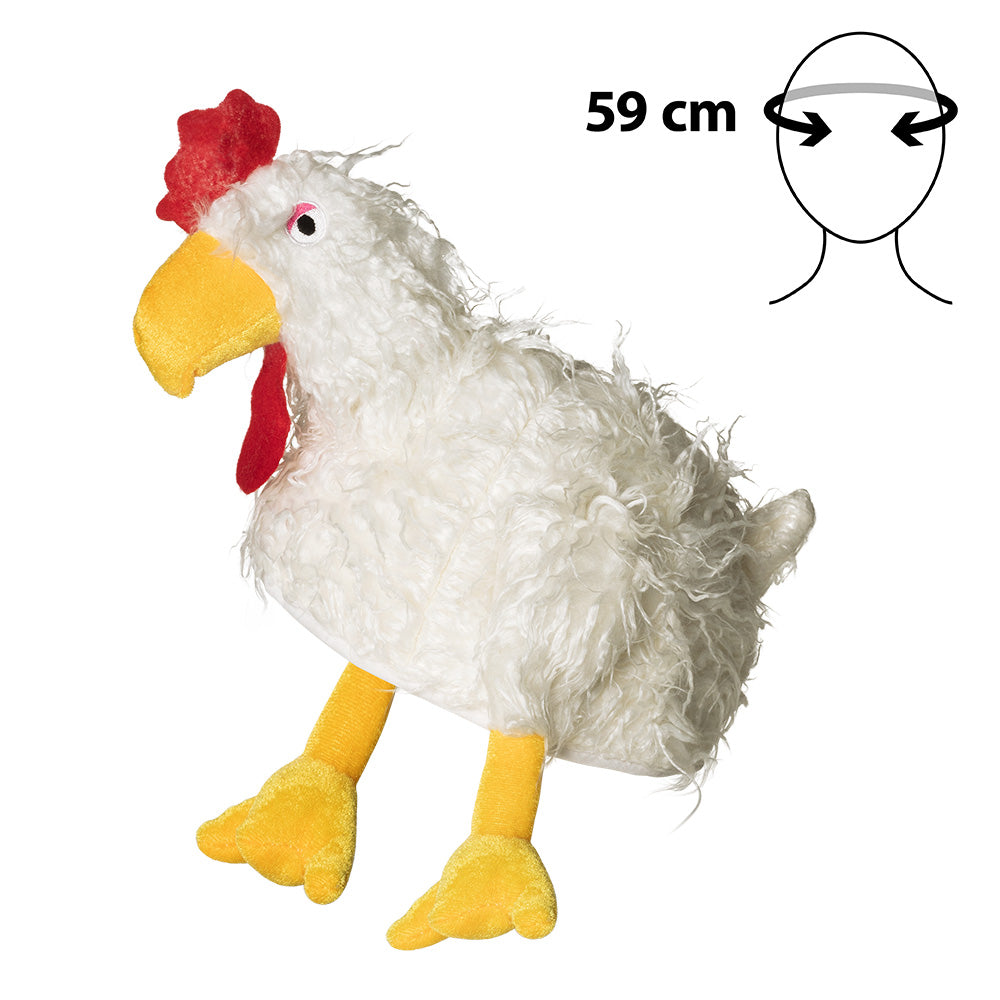 Chapeau Coq Blanc et Rouge Amusant - Accessoire Fête