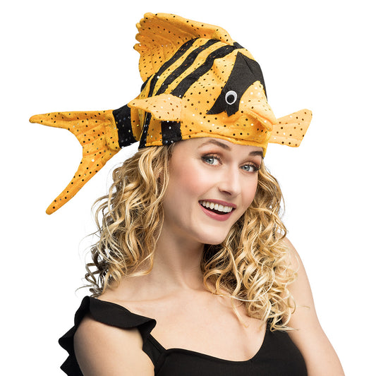 Chapeau Poisson Pailleté Rayé - Déguisement Adulte Enfant