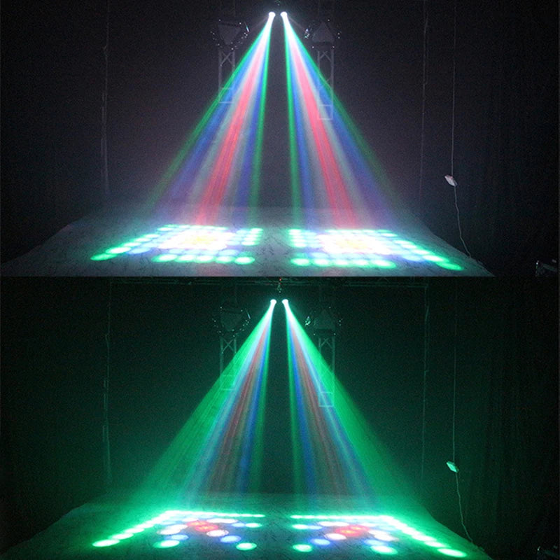 Projecteur à double tête pour scène avec motifs LED RGBW
