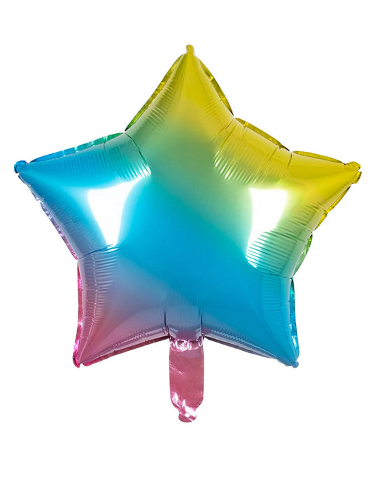 Ballon aluminium étoile multicolore 45 cm