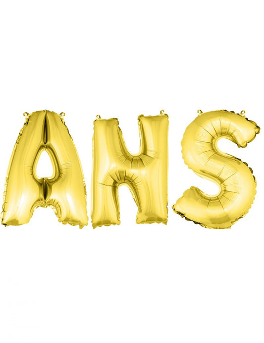 Ballons aluminium lettres ANS dorés 36 cm