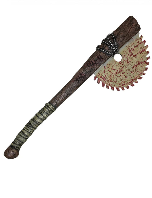 Batte de baseball avec scie circulaire sanglante
