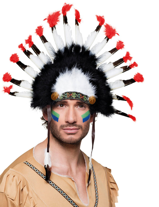 Coiffe d'indien à plumes adulte