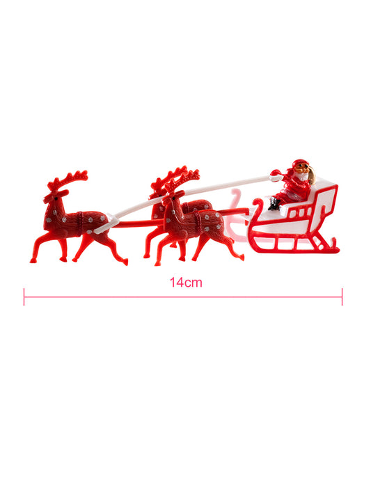 Décoration de gâteau Père Noël avec traîneau 14 cm