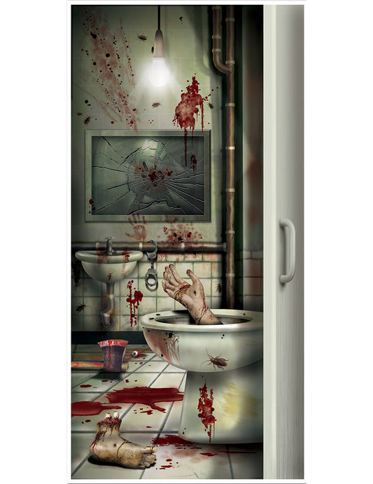 Décoration de porte toilette en sang 76,2 x 152 cm