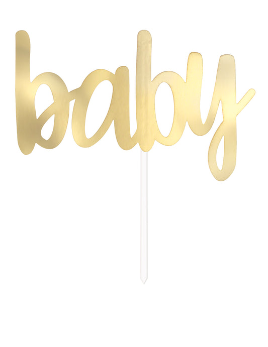 Décoration pour gâteau Baby doré métallisé