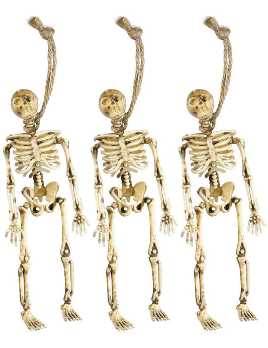 Décorations squelettes pendus Halloween 15 cm