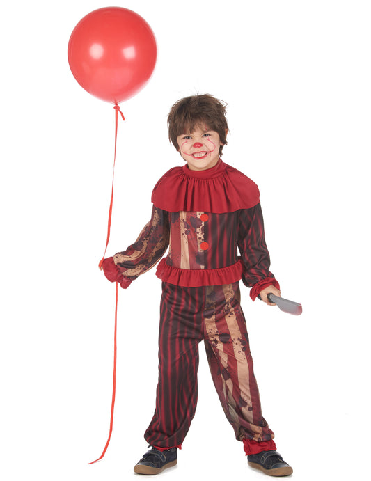 Déguisement clown terrifiant rouge garçon