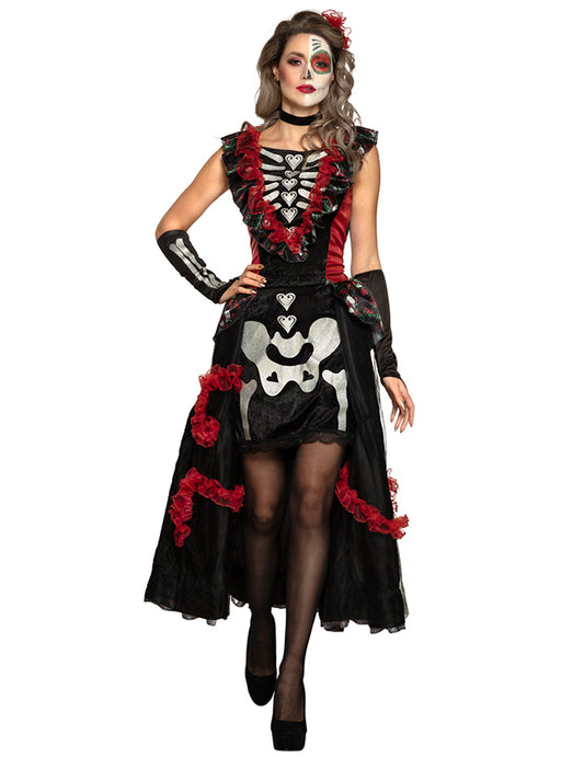 Déguisement dia de los muertos jupon femme