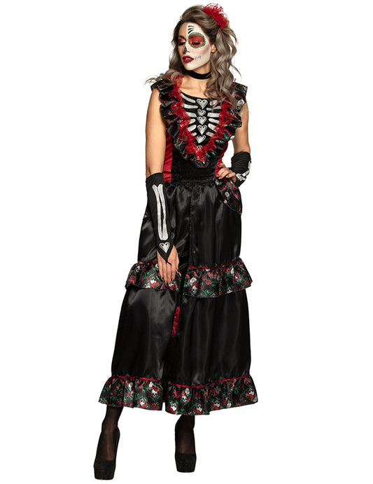 Déguisement dia de los muertos jupon femme