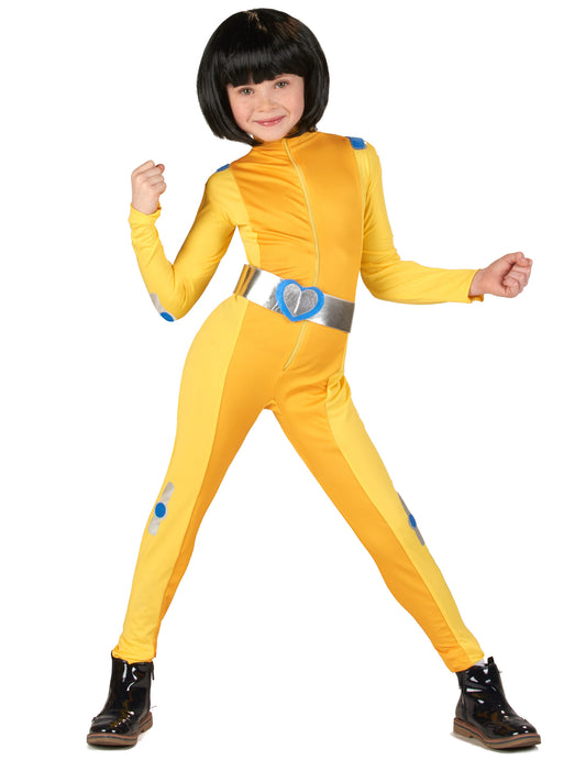 Déguisement espionne de choc jaune fille