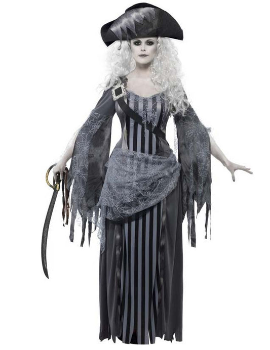 Déguisement fantôme pirate grise femme Halloween