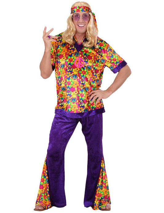 Déguisement hippie effet velours homme