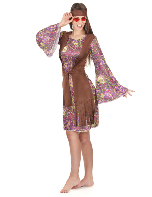 Déguisement hippie motif paisley femme