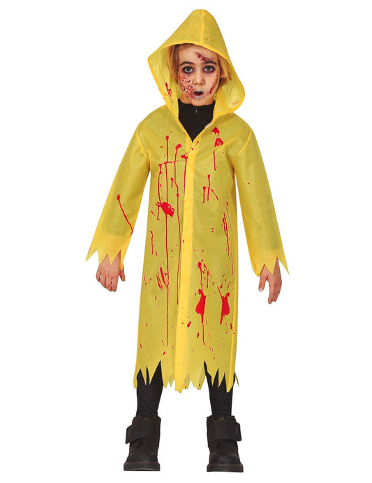 Déguisement imperméable jaune ensanglanté enfant
