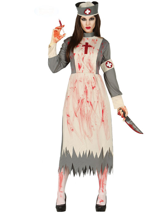 Déguisement infirmière rétro zombie femme
