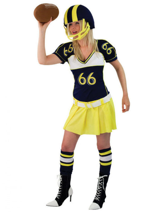 Déguisement joueuse football américain jaune femme