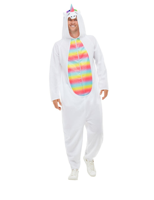 Déguisement licorne blanche et multicolore adulte