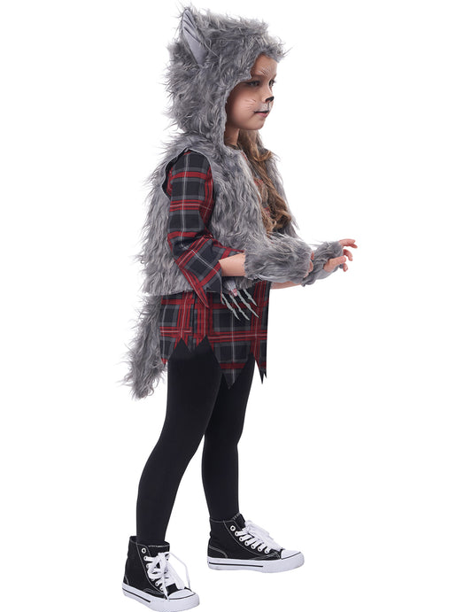 Déguisement loup garou gris luxe fille