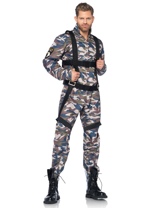 Déguisement militaire vert et beige homme