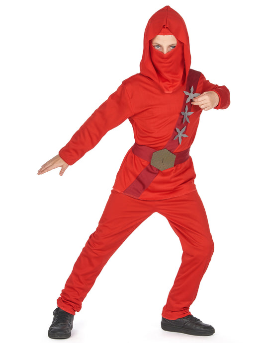 Déguisement ninja rouge étoiles garçon