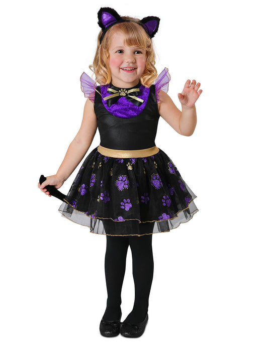 Déguisement de petit chat violet bébé