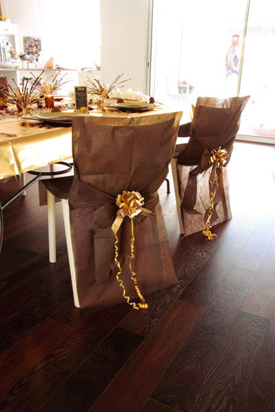 10 Housses de chaise Premium chocolat 50 x 95 cm