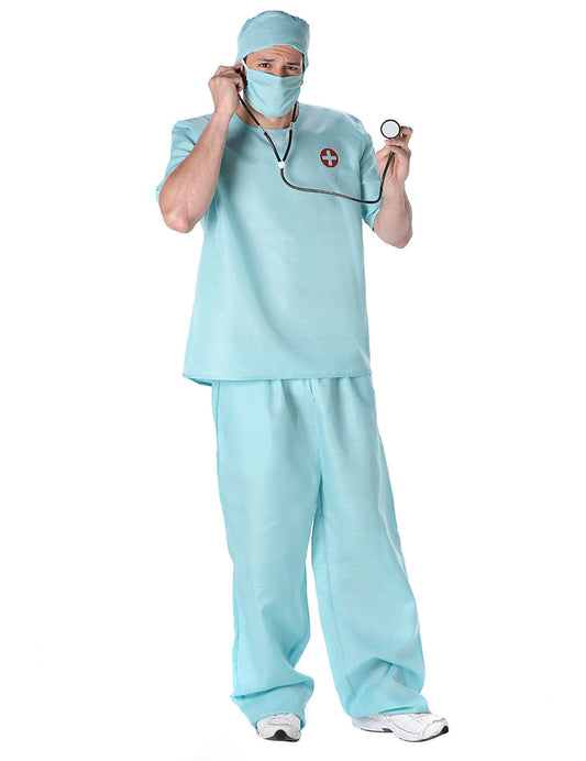 Déguisement et accessoires docteur chirurgien homme bleu