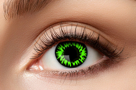 Green wolf contact lenses