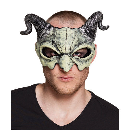 Demi masque crâne diable -cornes