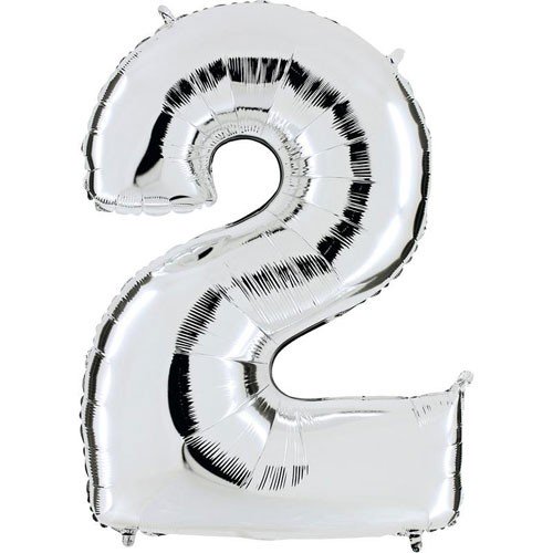 Ballon métallisé argent n°2, 102cm