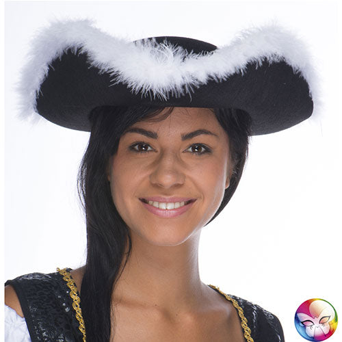 black tricorn and feathers
