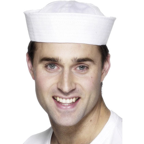 white sailor bucket hat