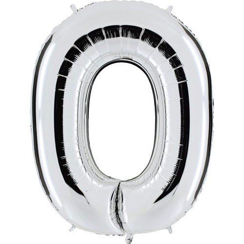 Silver metallic balloon n°0, 102cm
