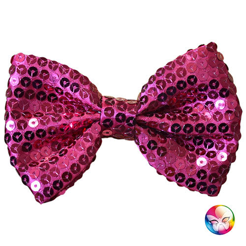 Fuchsia sequin bow tie